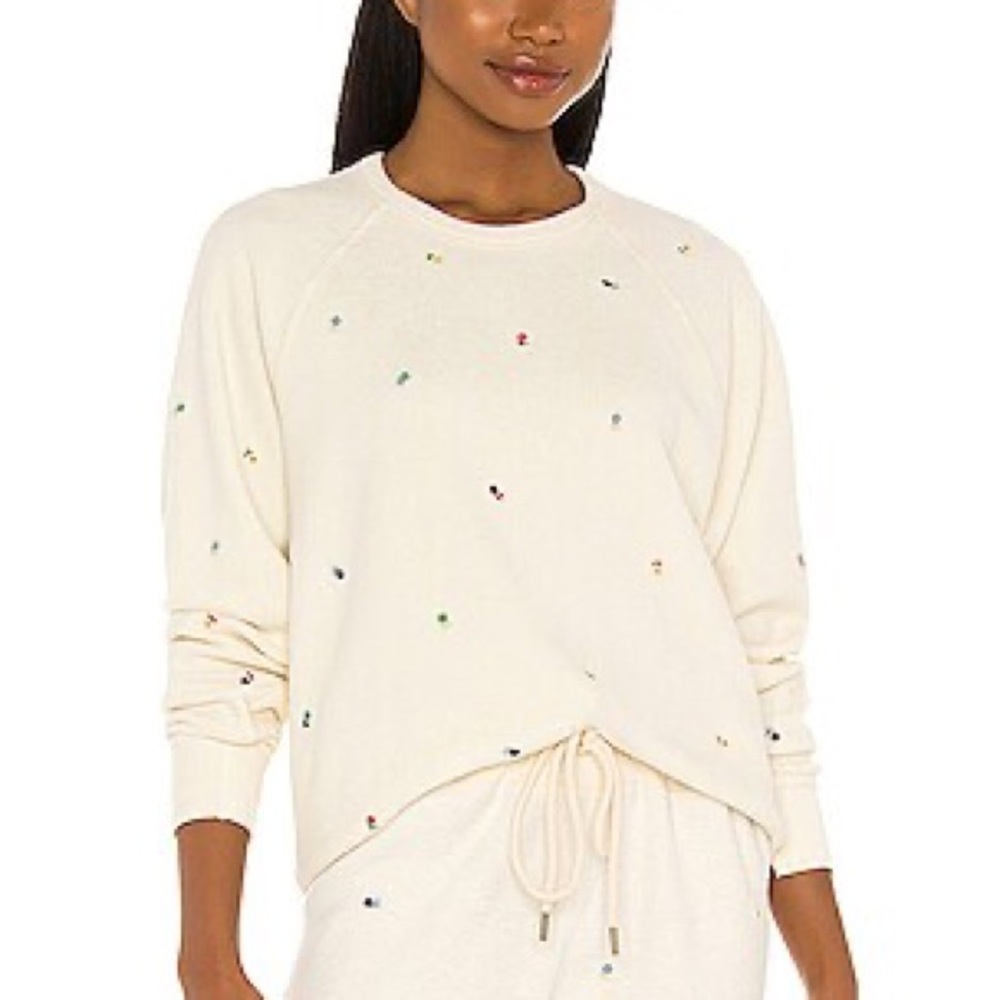 THE GREAT. Sherpa sweat suit in ditsy floral